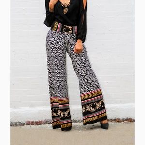 High waist printed wide leg palazzo pants